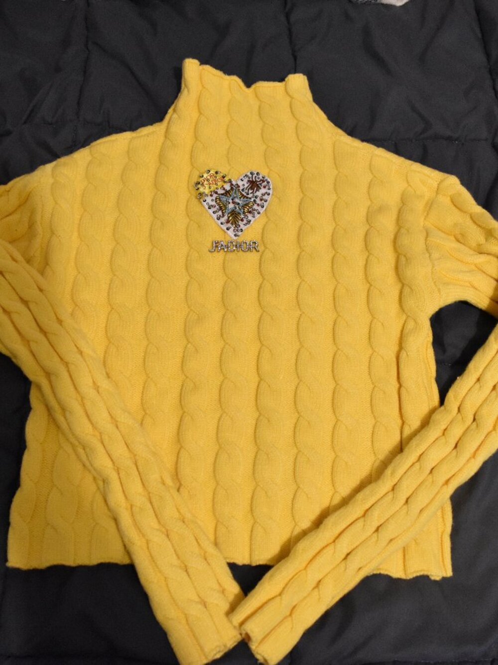 Christian Dior Knitted Cable Crop Top Sweatshirt‎ Size XS